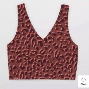 Offline by Aerie Leopard Jacquard Longline Sports Bra Animal Print Cheetah
